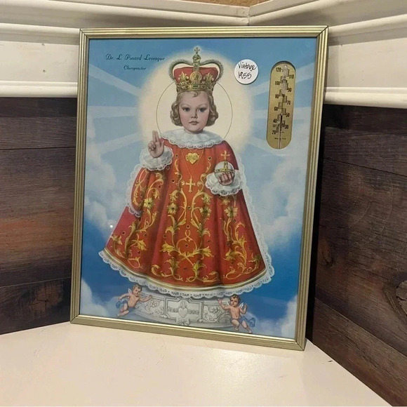 Vintage 1955 Framed Chiropractor Advertisement Thermometer Child of Prague - Picture 2 of 7